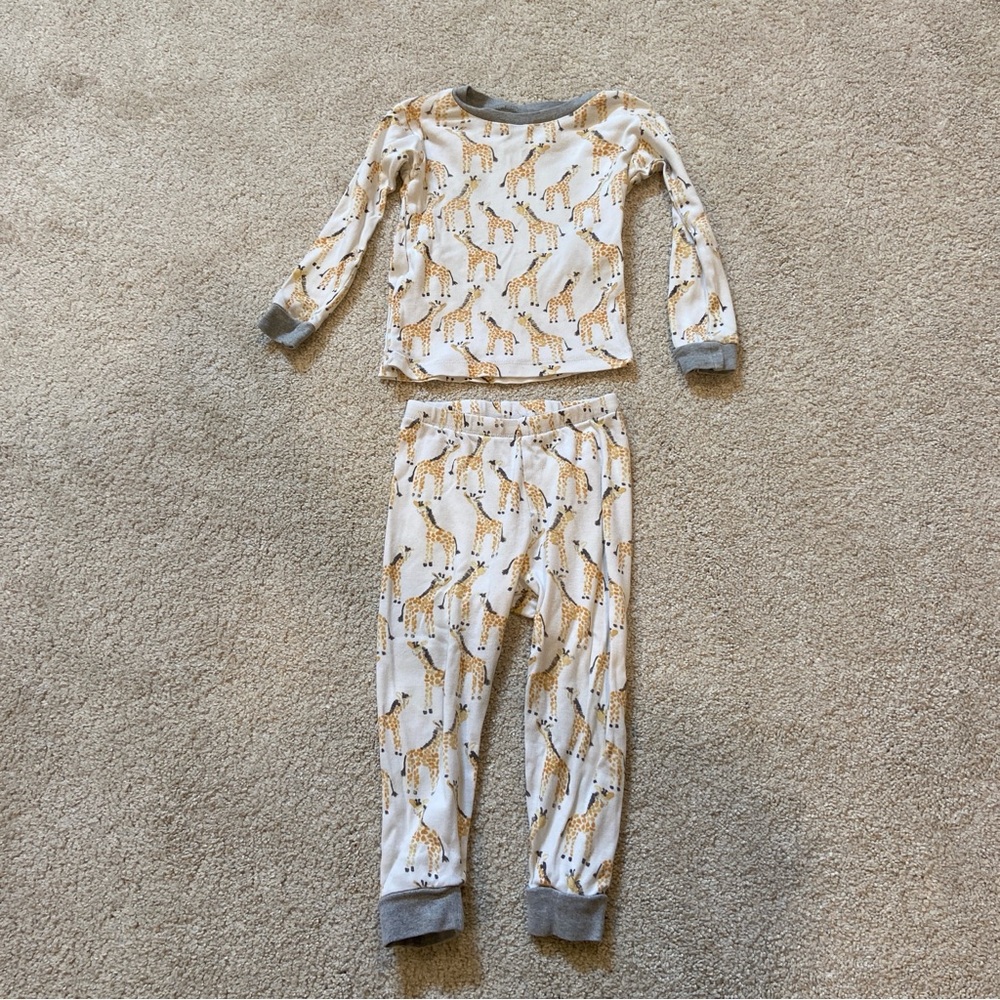 Burt's Bees Baby Giraffe Onesie in Yellow and Gray Trim